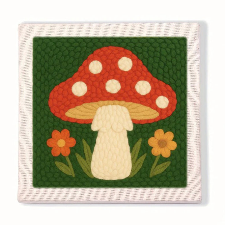 Red Spotted Mushroom Punch Needle Embroidery Kits