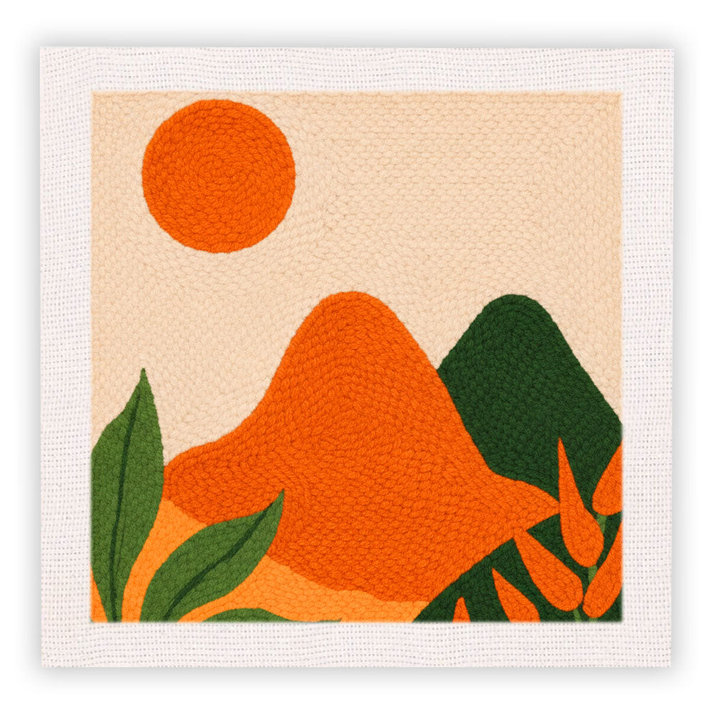 Sun & Mountain Punch Needle Embroidery Kits