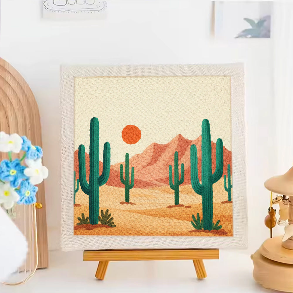 Cactus Scenery Punch Needle Embroidery Kits