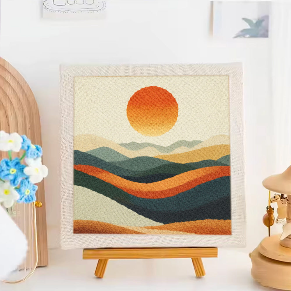 Layered Mountain Scenery Punch Needle Embroidery Kits