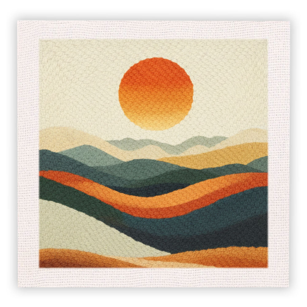 Layered Mountain Scenery Punch Needle Embroidery Kits