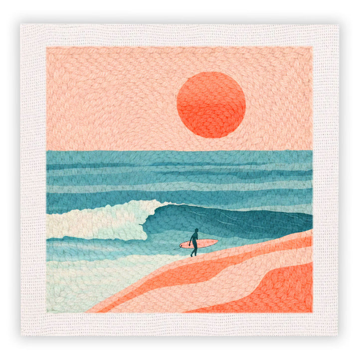 Surfing Beach Punch Needle Embroidery Kits
