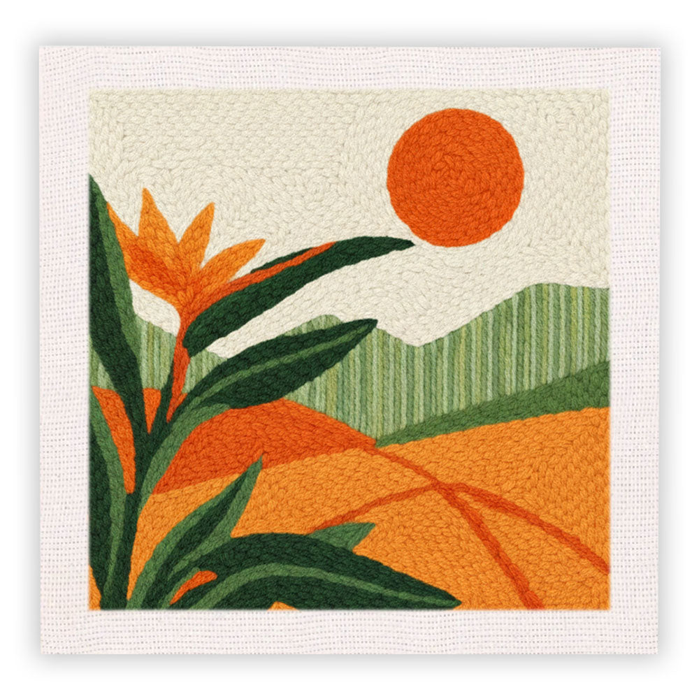 Bird of Paradise & Sun Punch Needle Embroidery Kits
