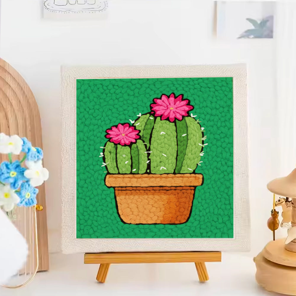Flowering Cactus Punch Needle Embroidery Kits