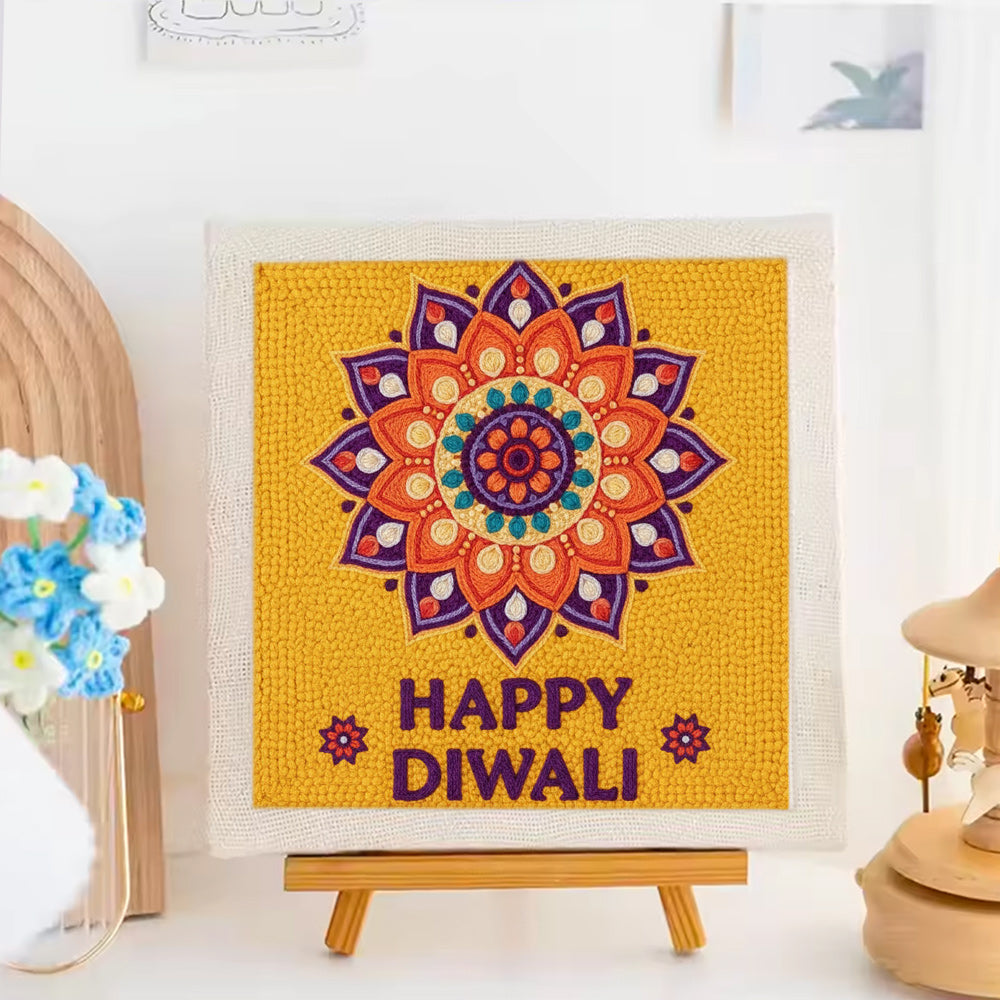 Happy Diwali Punch Needle Embroidery Kits