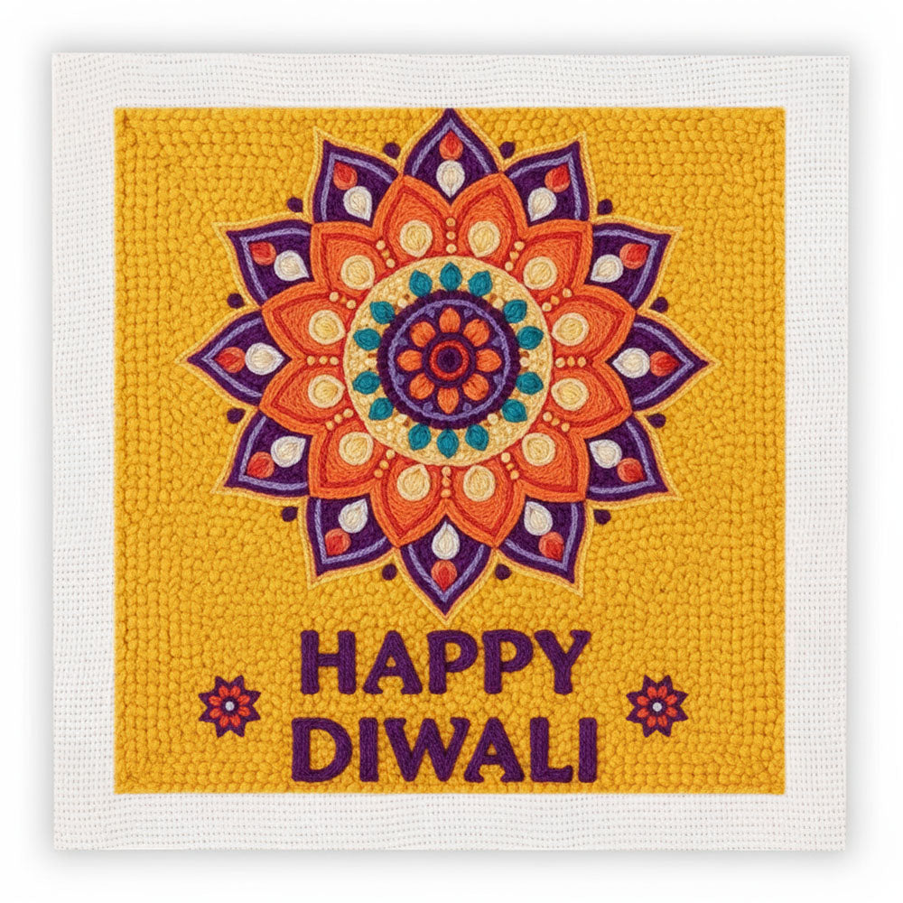 Happy Diwali Punch Needle Embroidery Kits