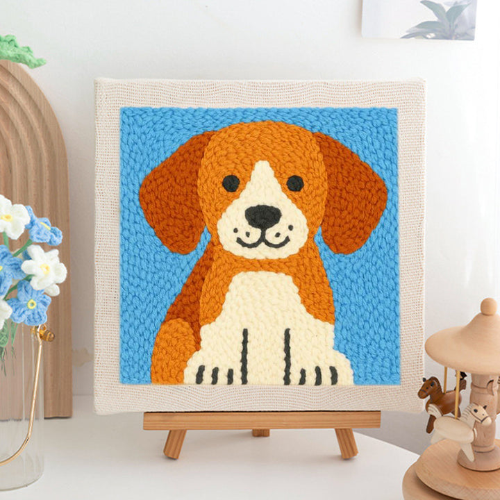 Friendly Puppy Punch Needle Embroidery Kits