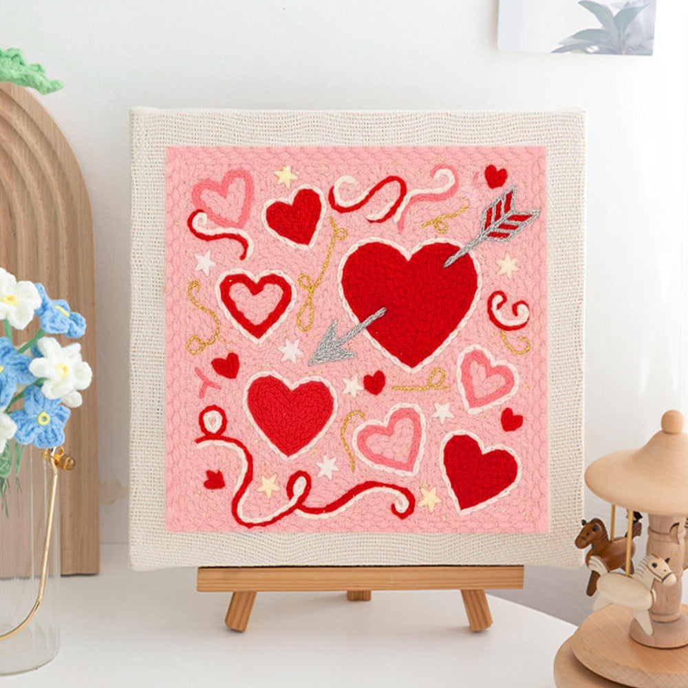 Hearts & Cupid's Arrow Punch Needle Embroidery Kits