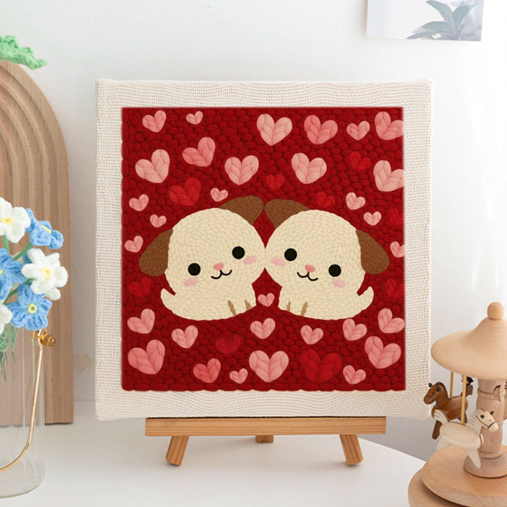 Twin Puppies Punch Needle Embroidery Kits