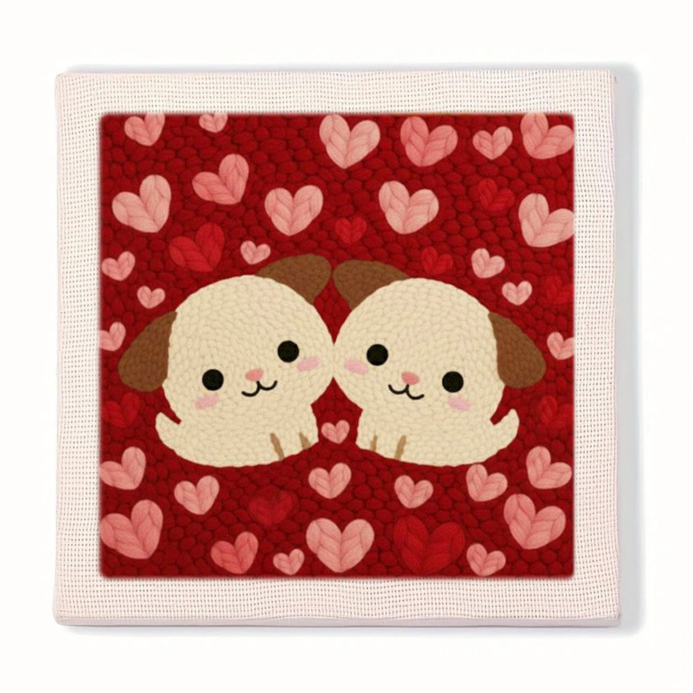 Twin Puppies Punch Needle Embroidery Kits