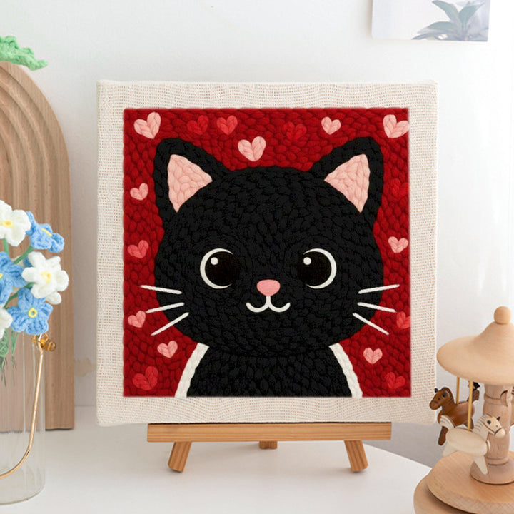 Black Cat Punch Needle Embroidery Kits