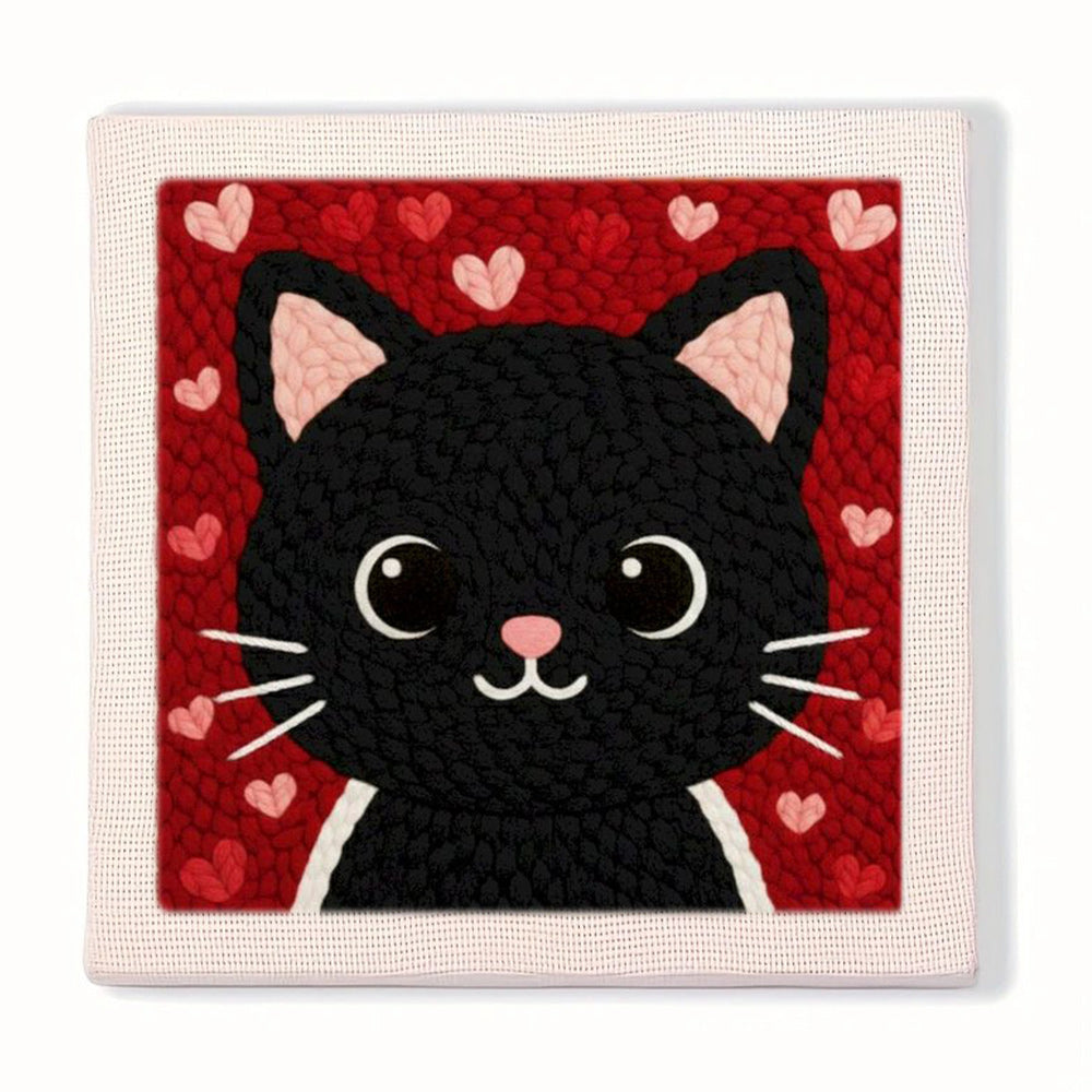 Black Cat Punch Needle Embroidery Kits