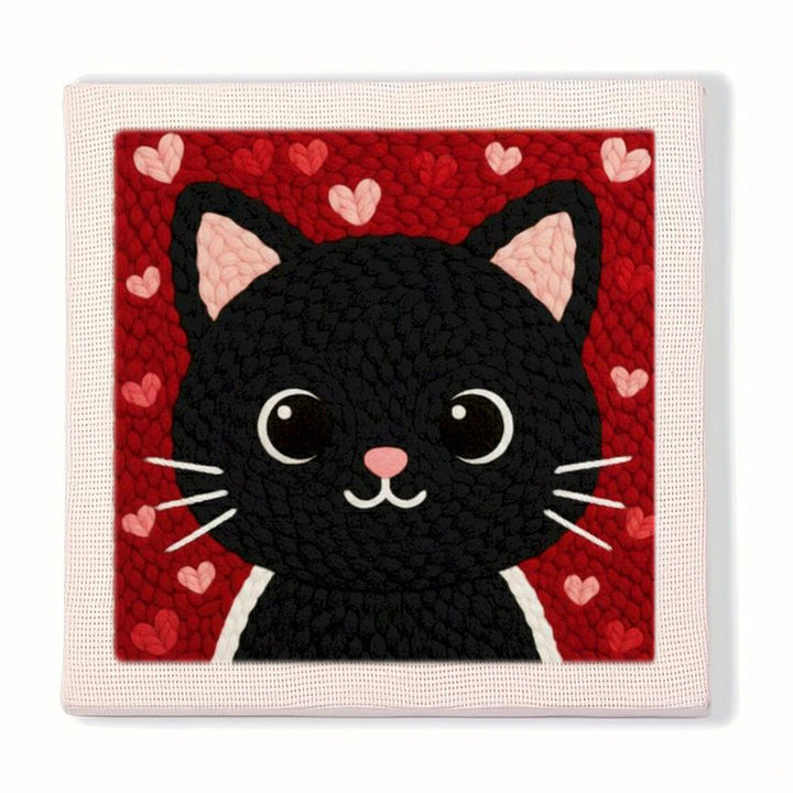 Black Cat Punch Needle Embroidery Kits