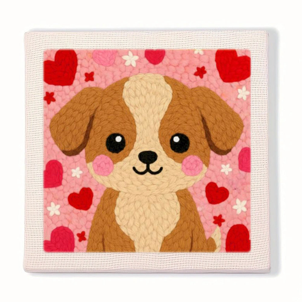 Brown Puppy Punch Needle Embroidery Kits