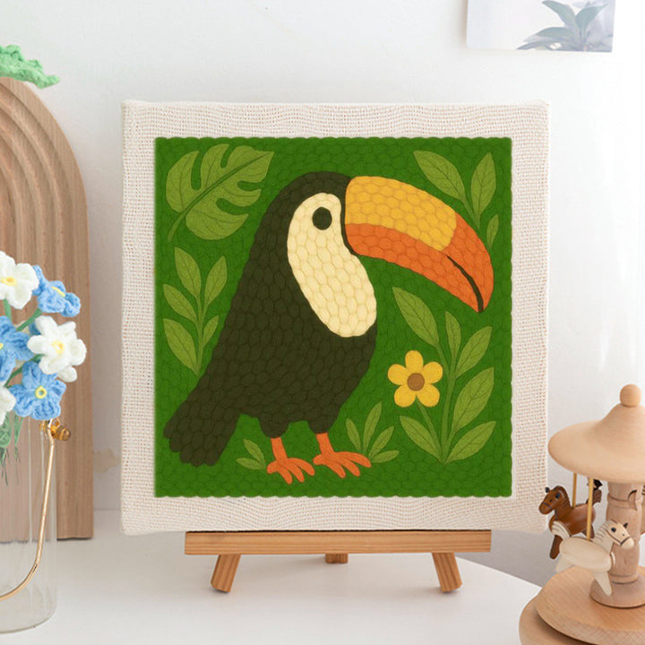 Toucan in Greenery Punch Needle Embroidery Kits