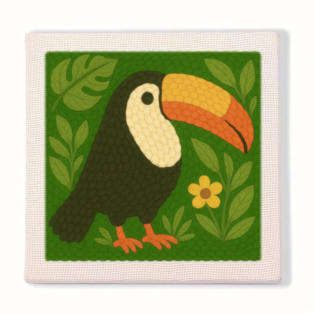 Toucan in Greenery Punch Needle Embroidery Kits