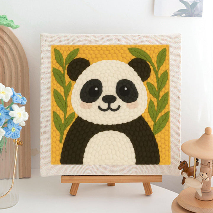 Cheerful Panda Punch Needle Embroidery Kits