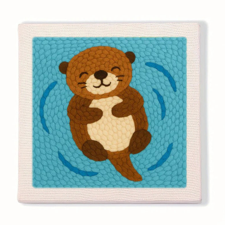 Floating Otter Punch Needle Embroidery Kits