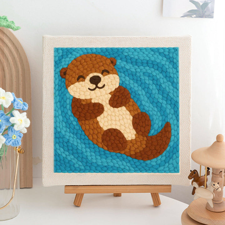 Relaxed Otter Punch Needle Embroidery Kits
