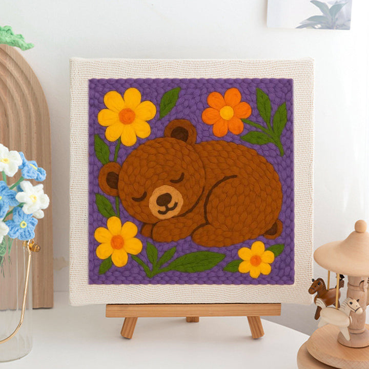 Sleeping Bear Punch Needle Embroidery Kits