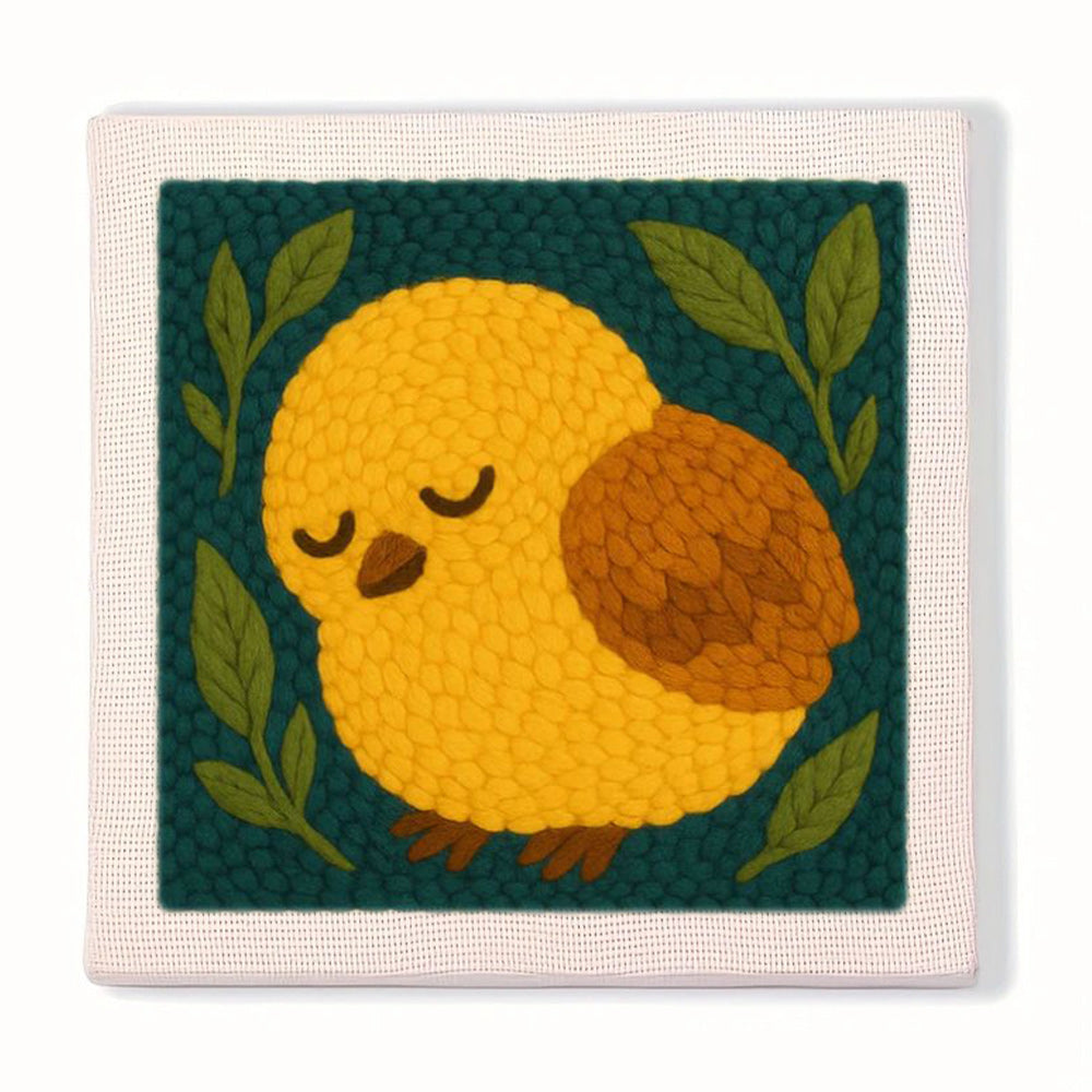 Sleepy Yellow Chick Punch Needle Embroidery Kits