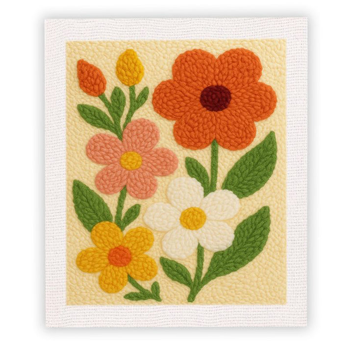Mixed Color Flowers Punch Needle Embroidery Kits