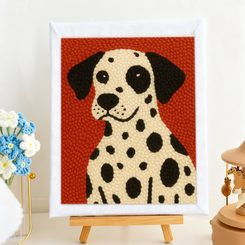 Cute Dalmatian Punch Needle Embroidery Kits