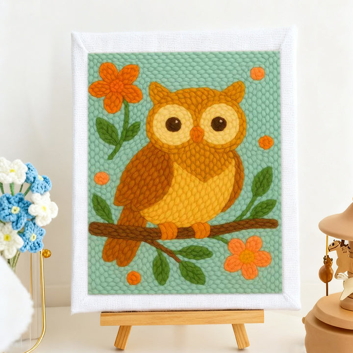 Owl on Branch Punch Needle Embroidery Kits