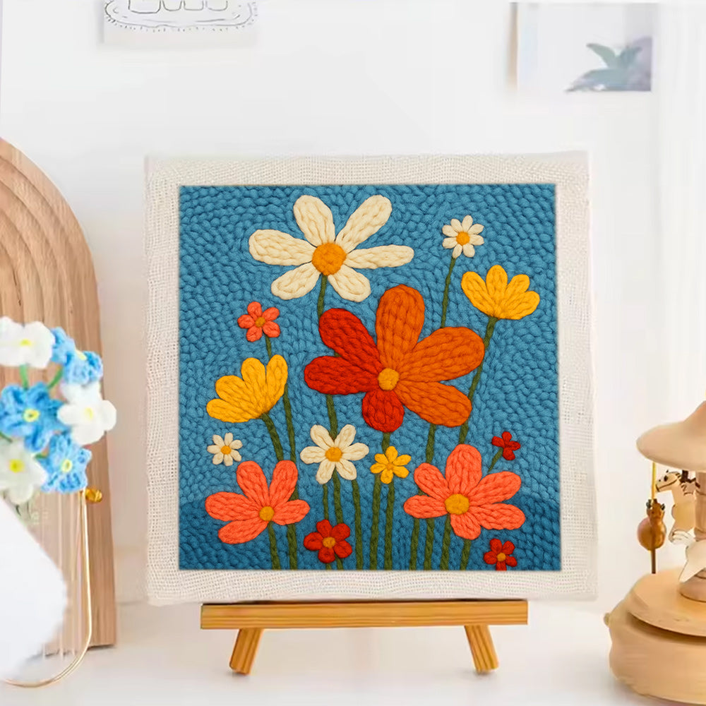 Colorful Little Flowers Punch Needle Embroidery Kits