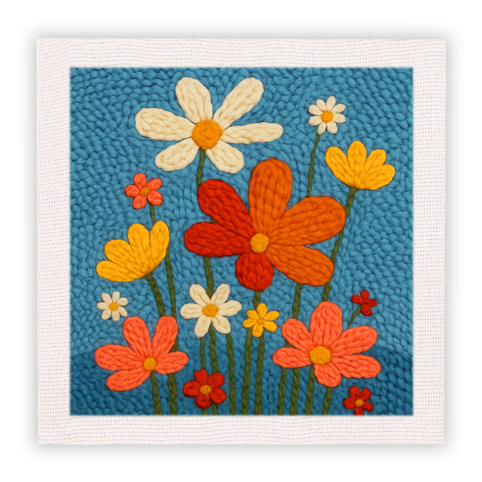 Colorful Little Flowers Punch Needle Embroidery Kits