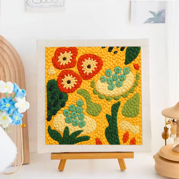 Abstract Flowers Punch Needle Embroidery Kits