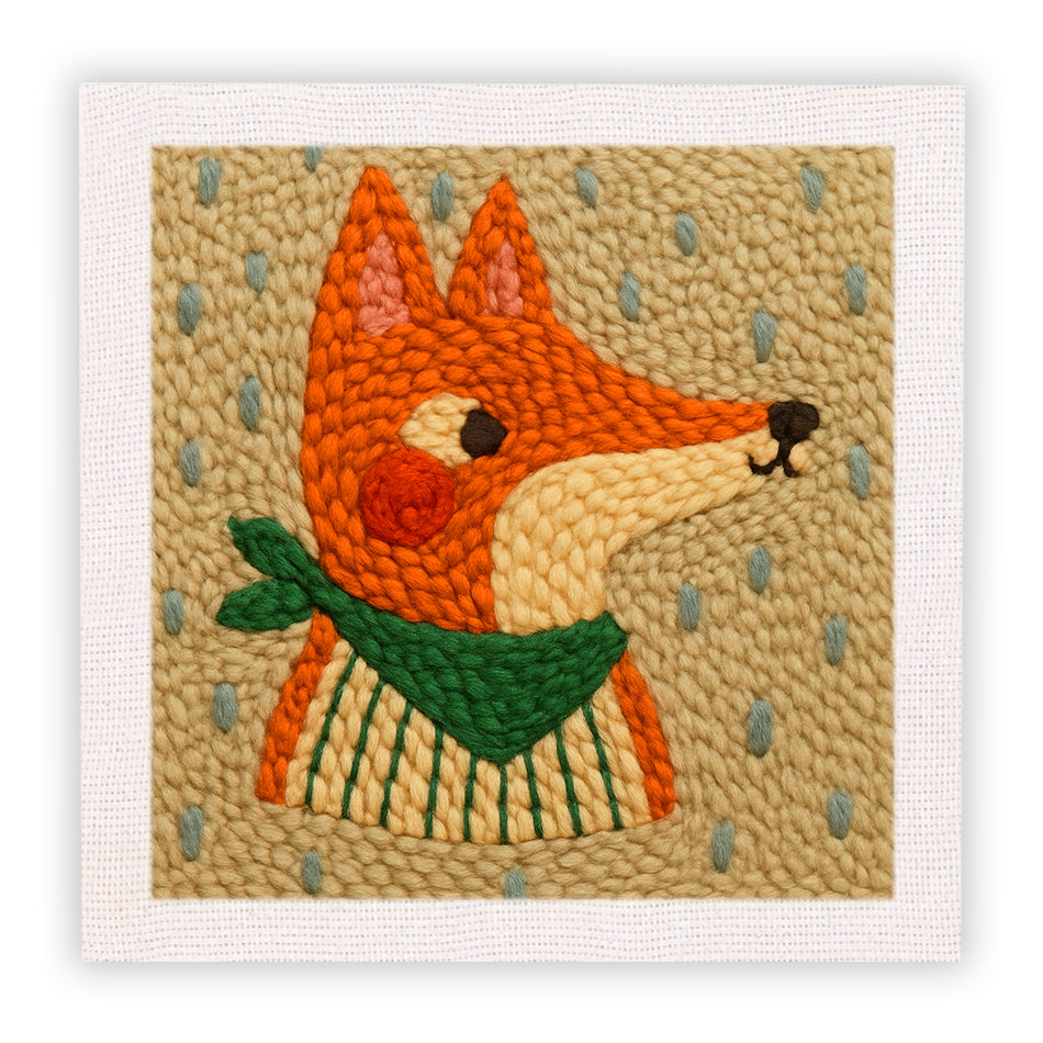 Scarf Fox Punch Needle Embroidery Kits
