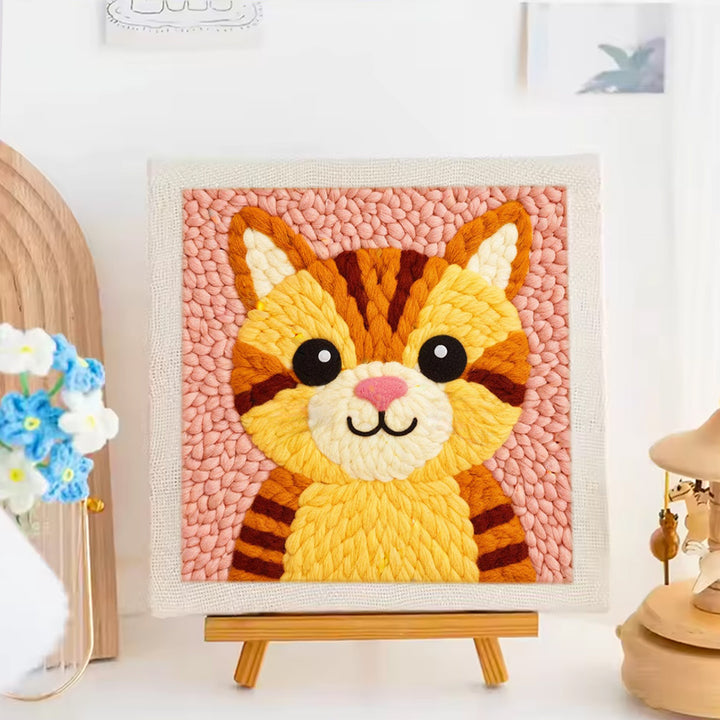 Tabby Cat Punch Needle Embroidery Kits