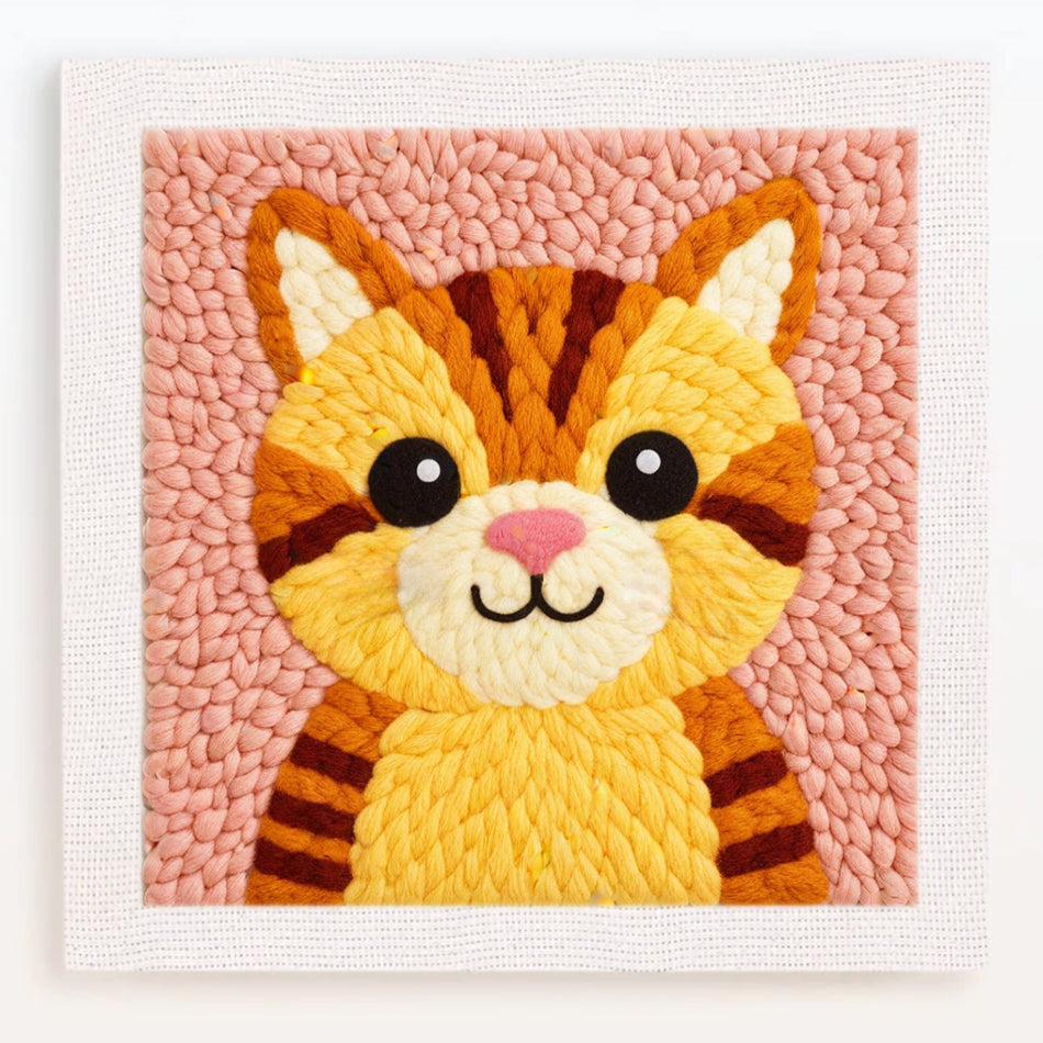 Tabby Cat Punch Needle Embroidery Kits