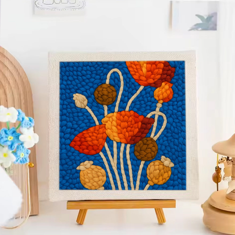 Poppy Flower Punch Needle Embroidery Kits