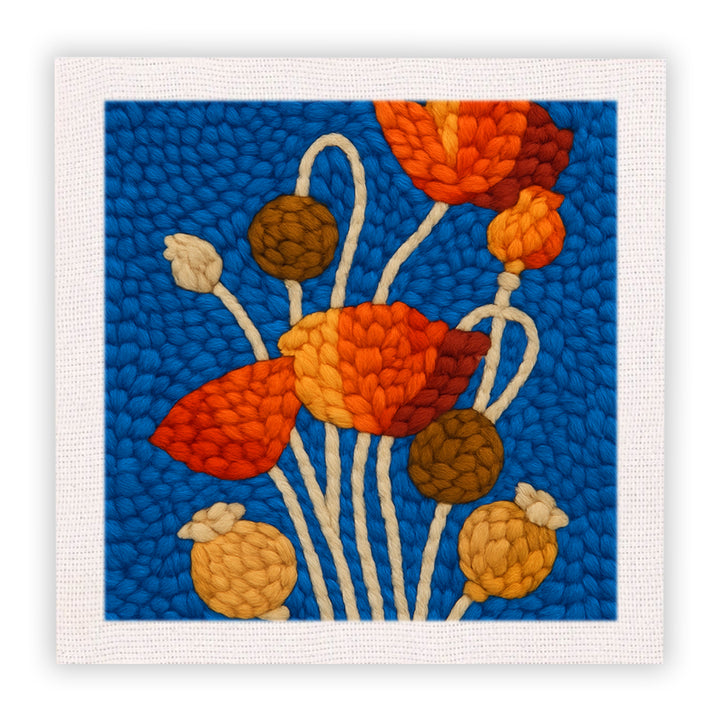 Poppy Flower Punch Needle Embroidery Kits