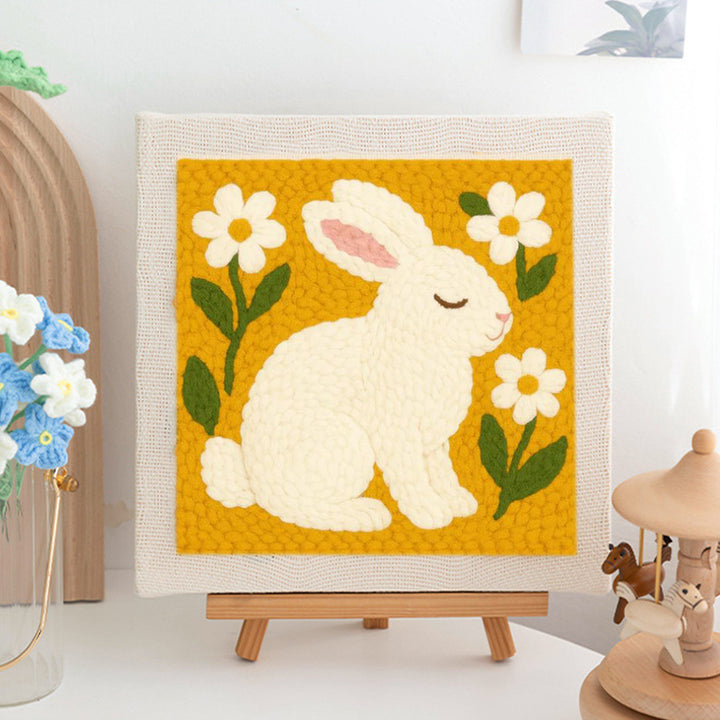 Bunny and Daisies Punch Needle Embroidery Kits