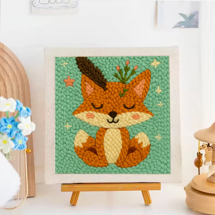 Cute Fox Punch Needle Embroidery Kits