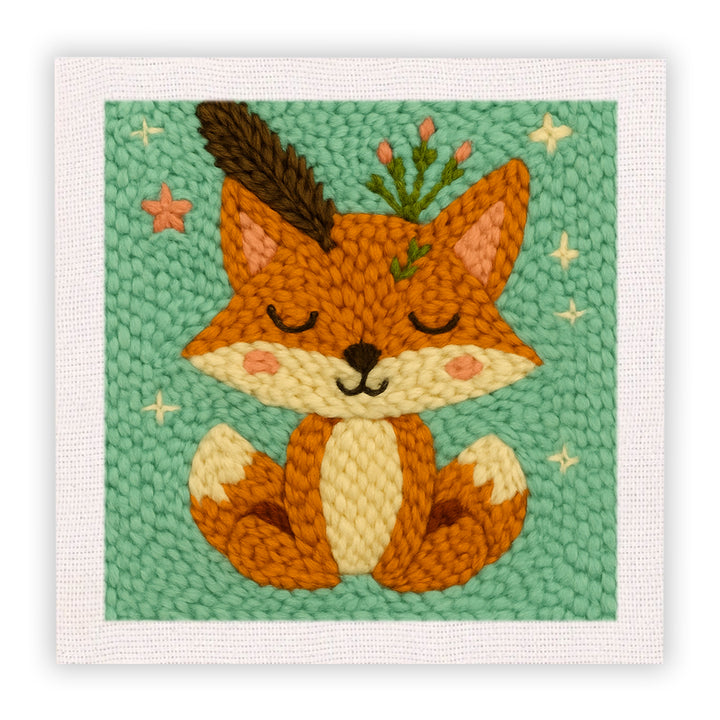 Cute Fox Punch Needle Embroidery Kits