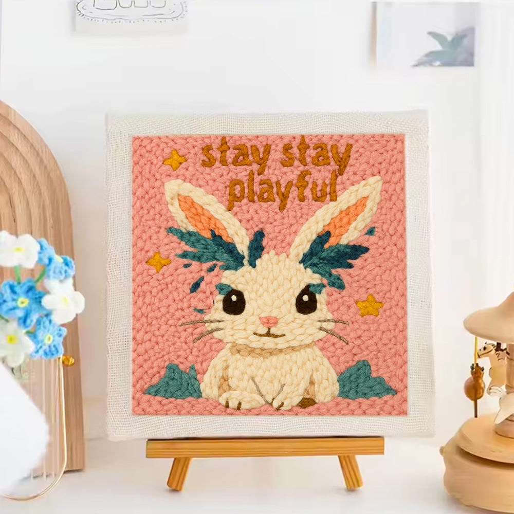 Playful Bunny Punch Needle Embroidery Kits