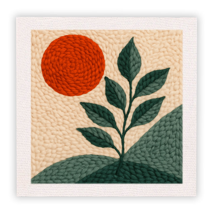 Sun & Plant Punch Needle Embroidery Kits
