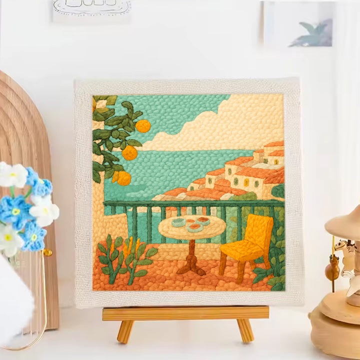 Mediterranean Balcony Punch Needle Embroidery Kits