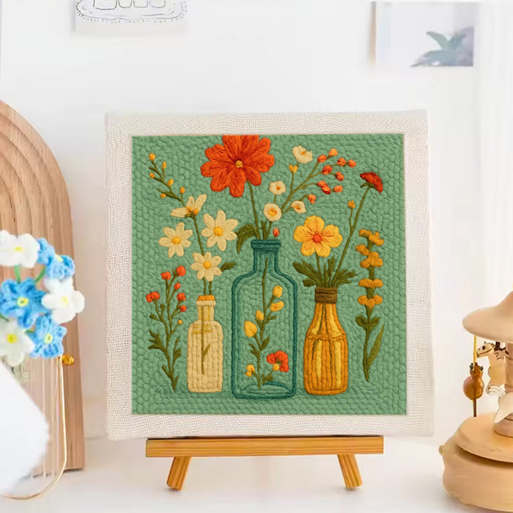 Flower Vases Punch Needle Embroidery Kits