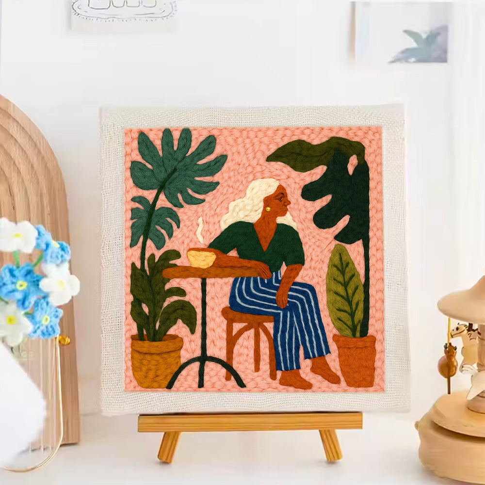 Woman & Plants Punch Needle Embroidery Kits