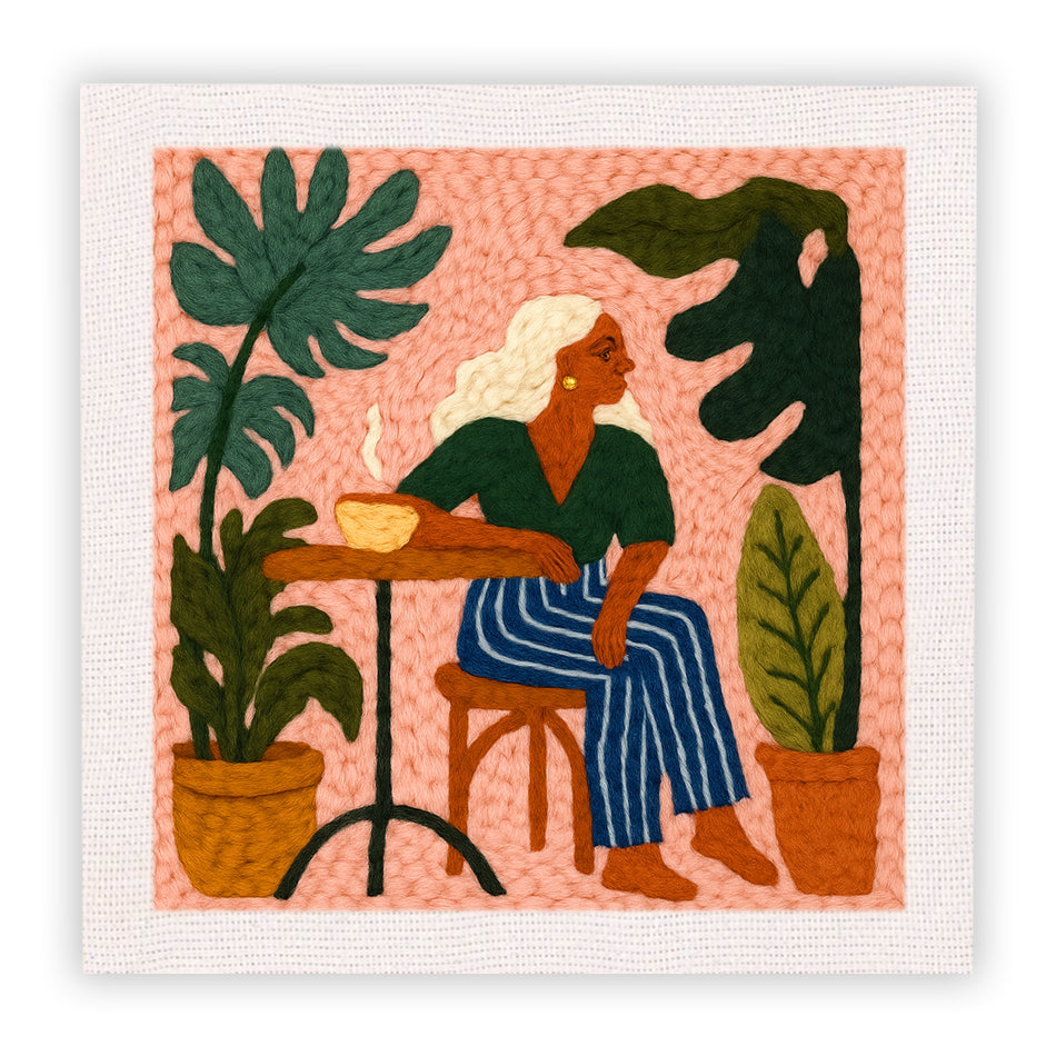 Woman & Plants Punch Needle Embroidery Kits