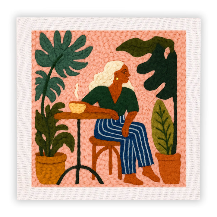 Woman & Plants Punch Needle Embroidery Kits