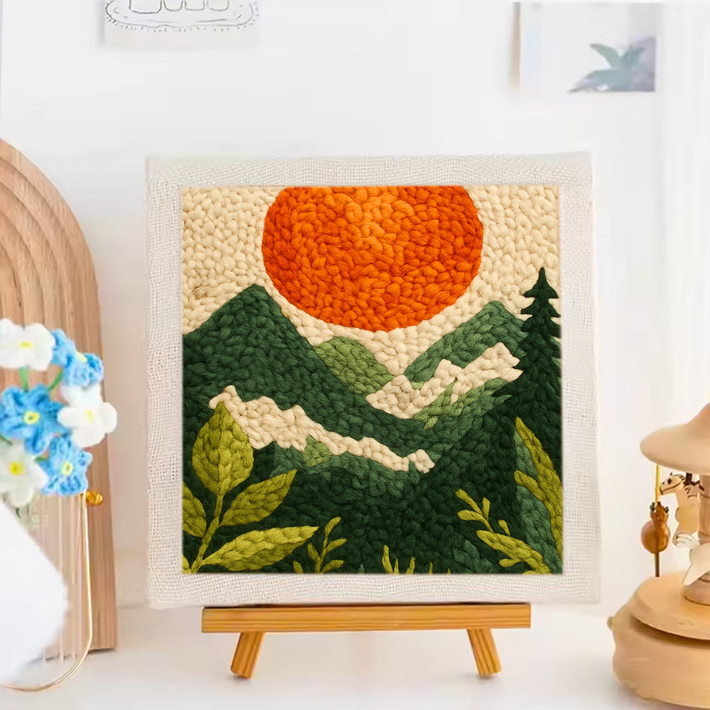 Mountain and Sun Punch Needle Embroidery Kits