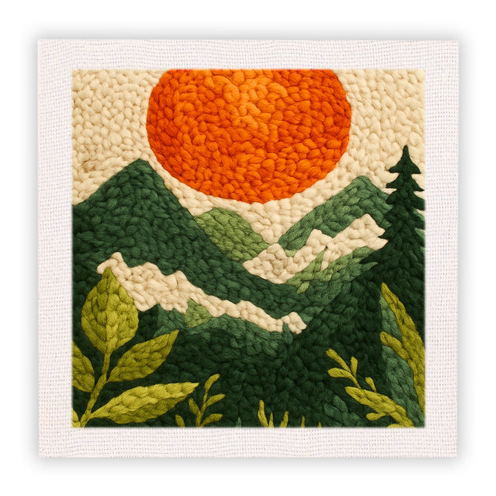 Mountain and Sun Punch Needle Embroidery Kits