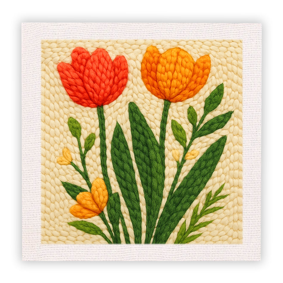 Tulips Art Punch Needle Embroidery Kits
