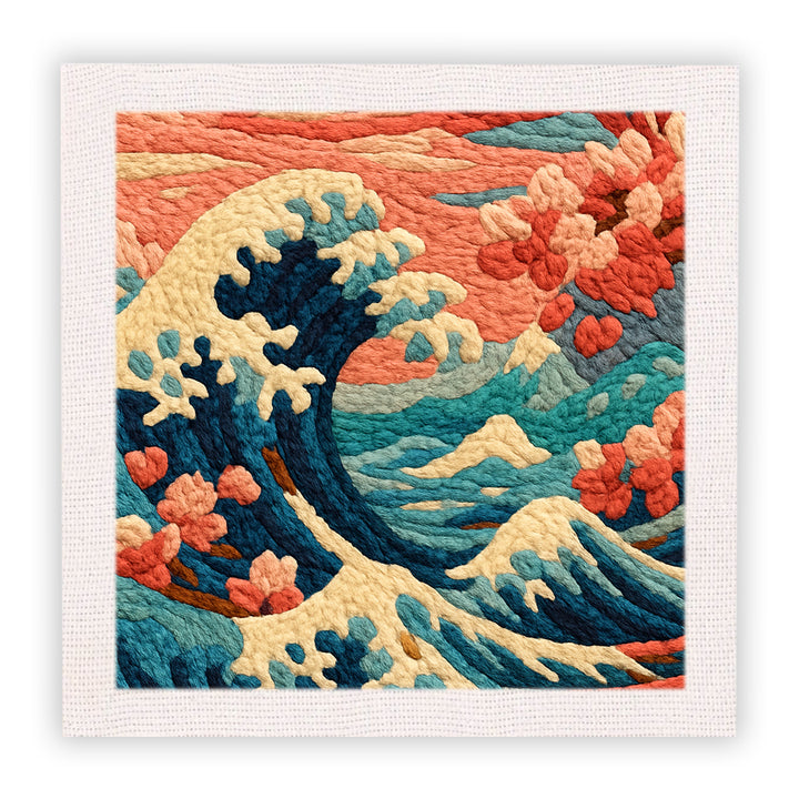 Flowers and Waves Punch Needle Embroidery Kits